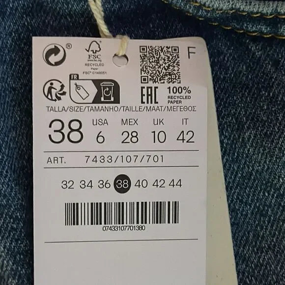 STRADIVARIUS | Blue | LONG DENIM SKIRT WITH SLIT - Picture 6 of 7